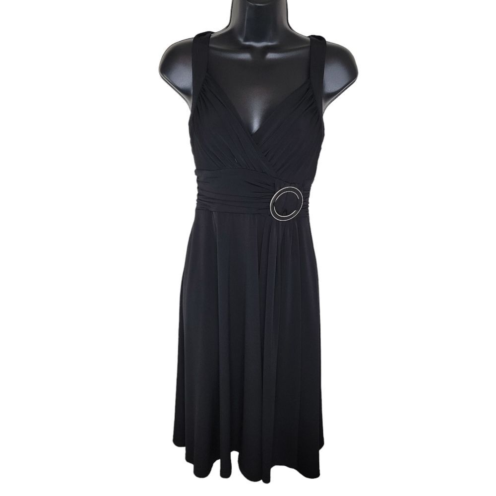 White House Black Market stretch jersey halter lbd dress size 2